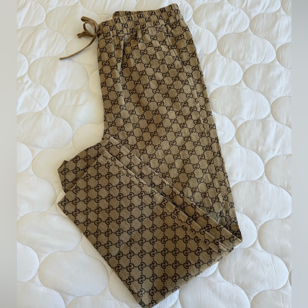 Gucci GG Canvas Track Bottoms - Size 46/Small
